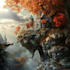 draw fantasy background and landscape