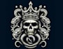 do custom skull crown snake logo with illustration design