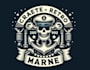 create retro custom skeleton marine logo
