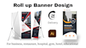 do roll up banner, retractable, x stand banner design for printing