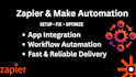set up and fix zapier or make automation workflows
