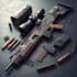 make a 3d weapon illustration for gaming