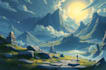 create concept art, fantasy landscapes, background scenes