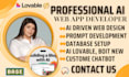 develop ai chat bot loveable saas  and ai bot app website landing page form page