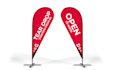 design premium feather, teardrop and bow flags