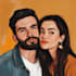 illustrate a vintage couple portrait