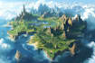 create event, tourist, and fantasy map illustration