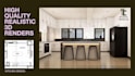 design kitchen interior 3d and render