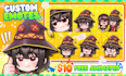 draw animated chibi twitch emotes, sub badges, panel, overlay
