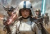 illustrate sci fi, star wars, mecha, sprite art