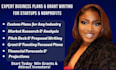 write a compliant business plan with financial projections, startup pitch deck