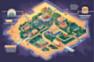 draw a 2d flat isometric vector map illustration