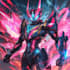 make a mecha robot art and illustration