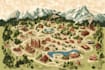 create a vector map illustration for events, festivals, and venues