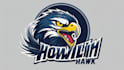 design super howlin hawk mascot logo with express delivery