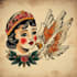 draw an old school tattoo style artwork for you