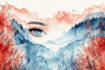 draw a watercolor landscape illustration