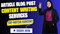 write SEO articles blog posts and website content