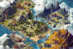 create a beautiful fantasy map in you style
