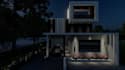 front elevation design,facade exterior rendering,outdoor villa loggia, landscape