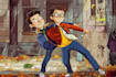 draw digital illustration in comic and cartoon style