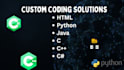 do HTML static web pages python java c cpp c sharp coding projects