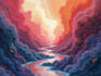 draw a digital abstract art illustration