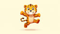 do awesome tiger jumps mascot lgoo design