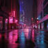 create a cyberpunk futuristic city art