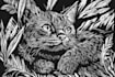 create linocut or fantasy animal portraits