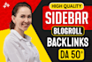 make 75 blogroll sidebar da 50 plus backlinks