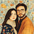 draw disney couple portrait illustration