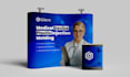 design trade show booth, backdrop, banner stand, and display