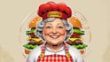 make outstanding grandma burger logo with express delivery
