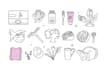 draw line art vector icons illustration doodles