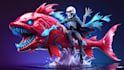 do monster fish and skeleton rider logo with source file