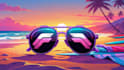 create unique beach sunset sunglasses logo with  any file