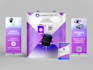design a professional trade show booth or table cover and roll up banner