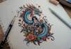 make custom tattoo design hand draw in realist, anime style