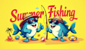 do modern summer fishing mascot logo design