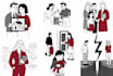 draw line art  illustrations and custom cover