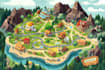 draw a unique vector or isometric map illustration