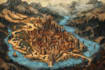 map illustration map design 3d isometric fantasy map
