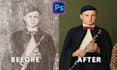 urgently colorize old damage photo, fix blurry picture, and image restoration