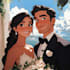 custom couple portrait in disney characters