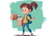 draw a cute and funny cartoon illustration