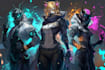 design cyberpunk and fantasy character splash art