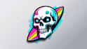 do creative skull with surfboard logo delivery in just 2 day