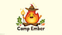do summer camp fire mascot logo design