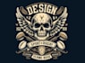 create vintage skull sport rugby team logo